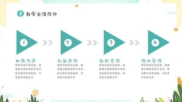 绿色清新卡通儿童教师幼儿园说课PPT说课稿