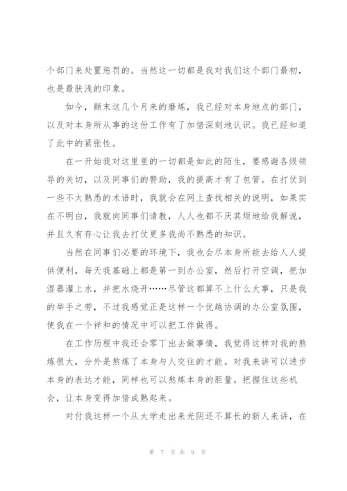 应届毕业生试用期个人工作总结.docx