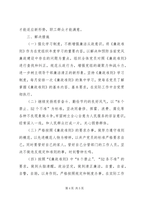 人防办廉政准则自查报告.docx