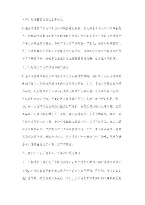 中小企业财务会计的管理问题及对策.docx