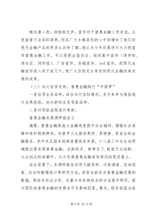 发展普惠金融工作调研报告.docx