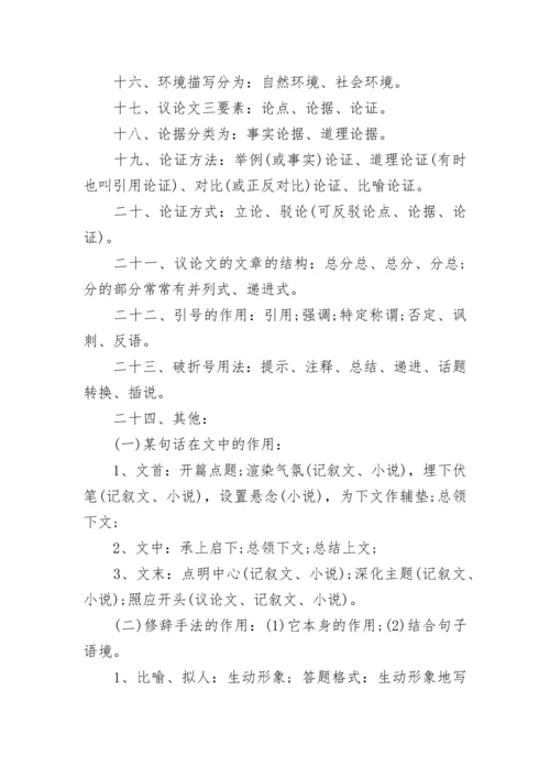 初中语文知识点总结归纳（完整版）.docx