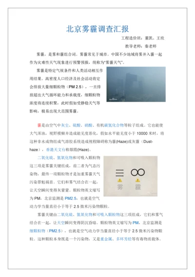 北京雾霾调查分析报告.docx