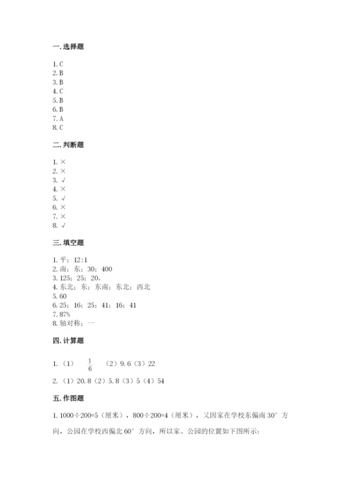 人教版六年级上册数学期末测试卷附答案【b卷】.docx