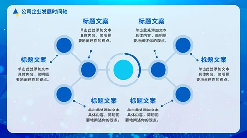 蓝色科技商务公司企业发展时间轴PPT模板