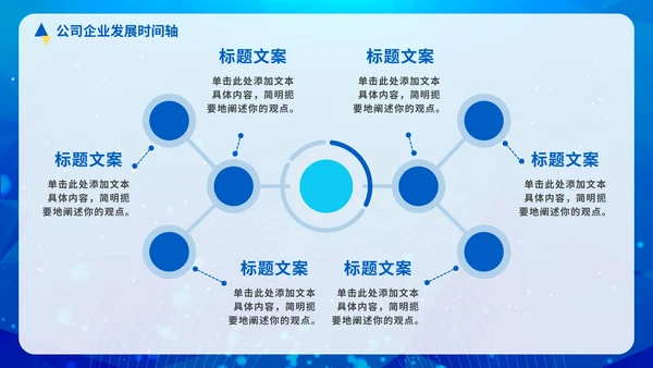 蓝色科技商务公司企业发展时间轴PPT模板