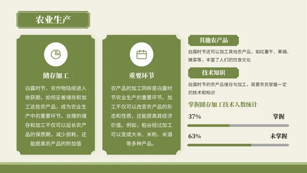 绿色中国风风格白露秋俗韵味悠长PPT模板