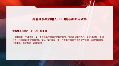 红色创意商务风年终回顾年会表彰