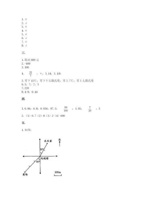 苏教版数学六年级下册试题期末模拟检测卷精品（达标题）.docx