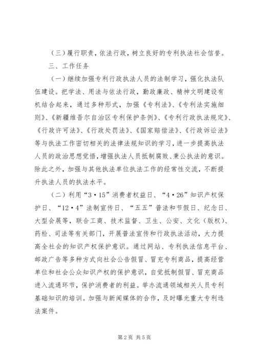 市知识产权局XX年专利行政执法工作计划.docx