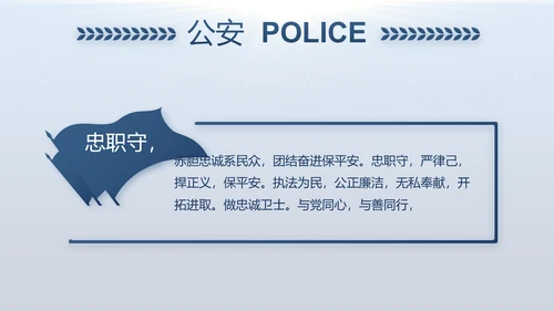 蓝色大气公安警察年度工作计划动态PPT