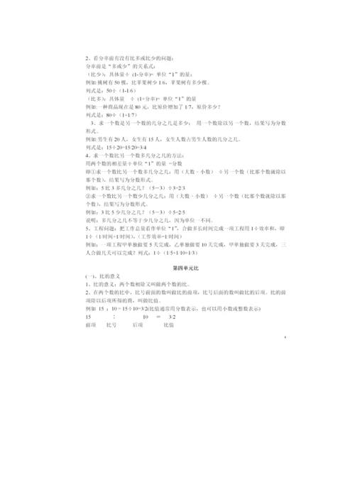 人教数学六年级上册1~8单元知识点梳理.docx