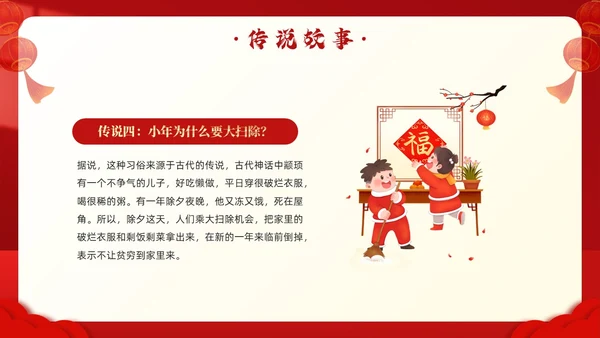 红色简约风小年习俗PPT模板