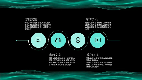 绿色简约风流线数据分析报告PPT模板