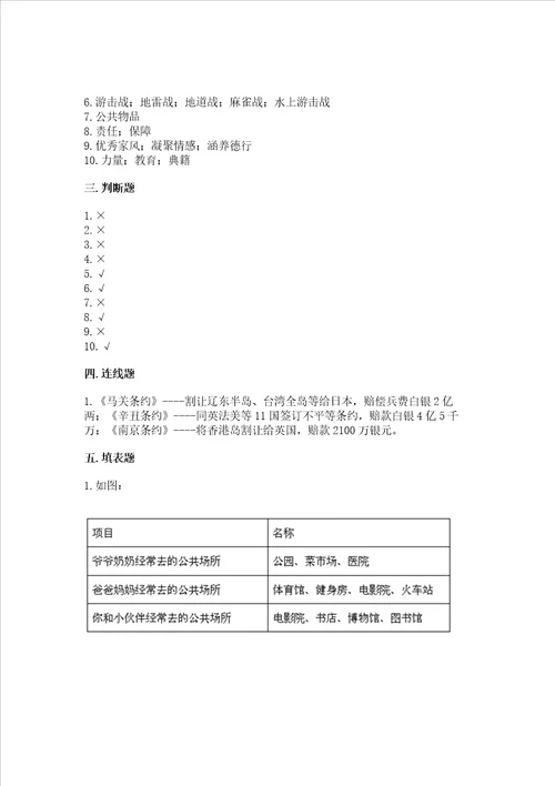 2022部编版五年级下册道德与法治期末测试卷含完整答案考点梳理