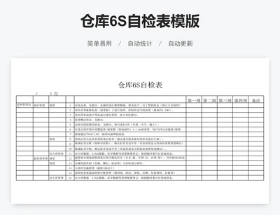 仓库6S自检表模版