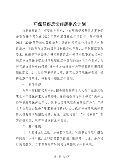 环保督察反馈问题整改计划.docx