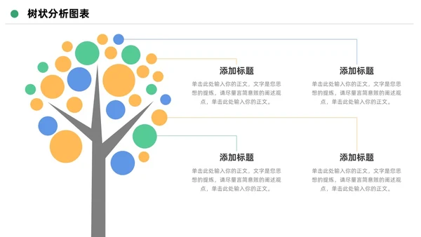 扁平简约可视化树状数据分析图表PPT