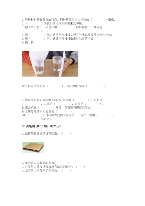 教科版二年级上册科学期末考试试卷（网校专用）.docx