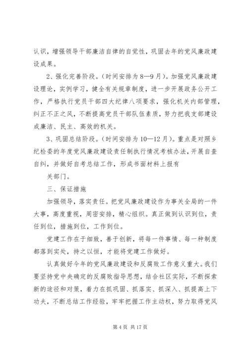 村党风廉政建设工作计划 (2).docx