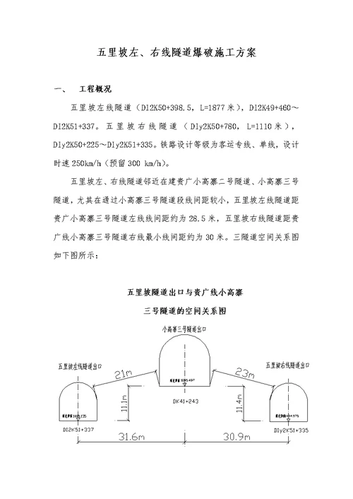 单线铁路线隧道爆破施工方案