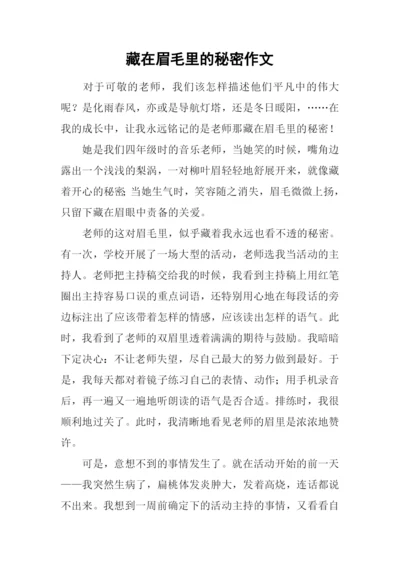 藏在眉毛里的秘密作文.docx