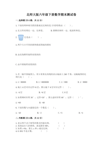 北师大版六年级下册数学期末测试卷【名师系列】.docx