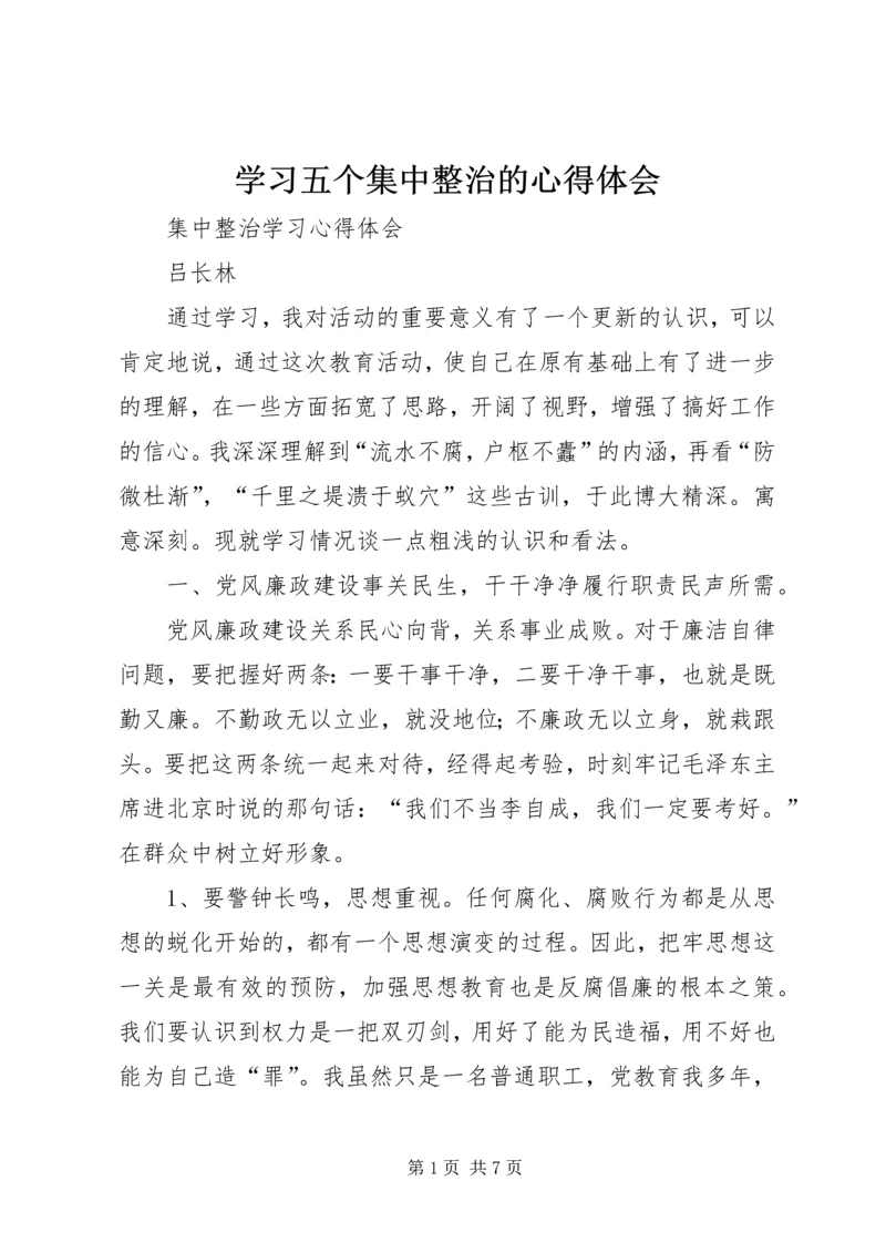 学习五个集中整治的心得体会_1.docx