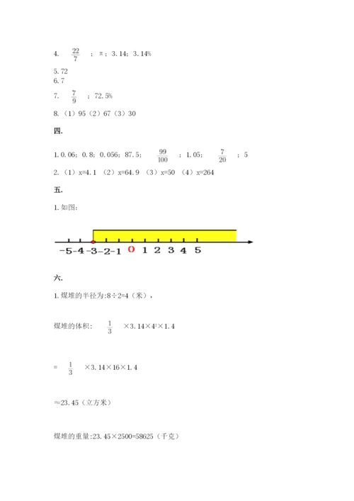 人教版数学六年级下册试题期末模拟检测卷附完整答案【全优】.docx