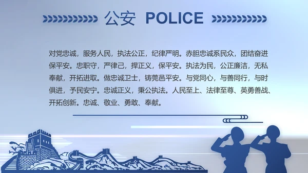 蓝色大气公安警察工作汇报动态PPT