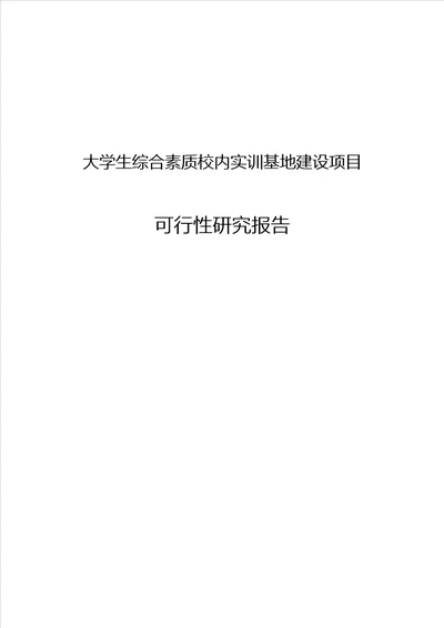 大学生综合素质校内实训基地建设项目可行性研究报告