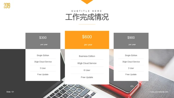 扁平商务风年终工作总结计划通用PPT模板