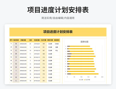 简约风项目进度计划安排表