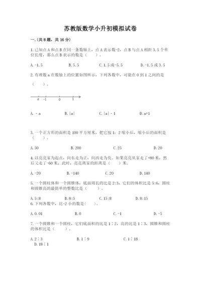 苏教版数学小升初模拟试卷附答案【轻巧夺冠】.docx