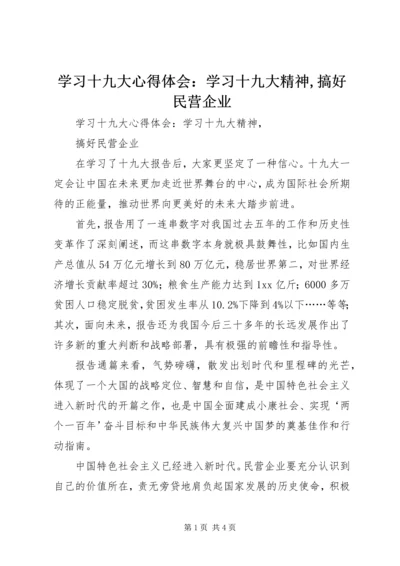 学习十九大心得体会：学习十九大精神,搞好民营企业.docx