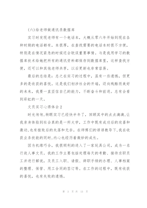 文员实习心得体会5篇.docx