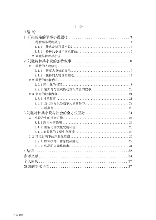 刘猛特种兵题材小说研究