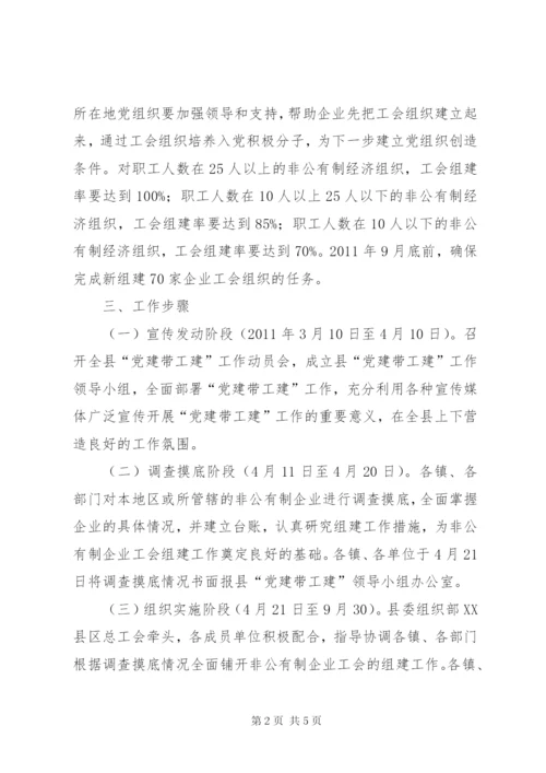 开展“党建带工建”工作实施方案.docx