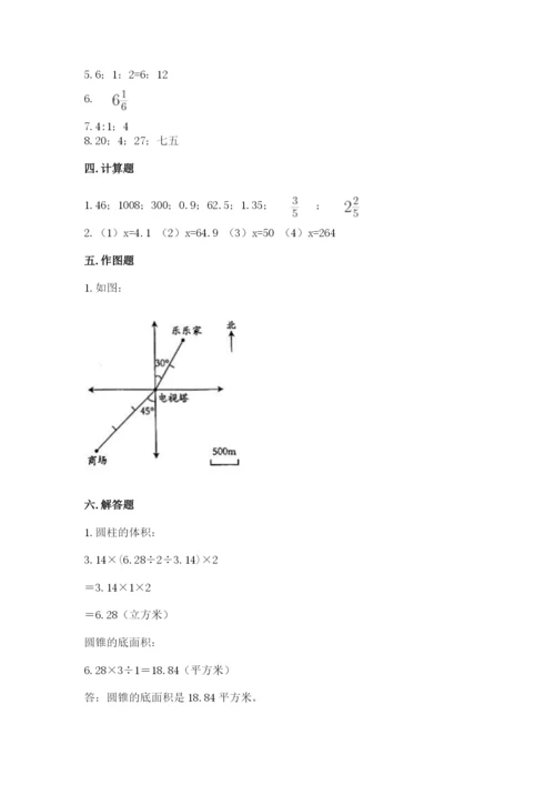 人教版六年级下册数学期末测试卷含答案【实用】.docx