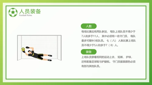 绿色风足球比赛规则介绍宣传PPT模板