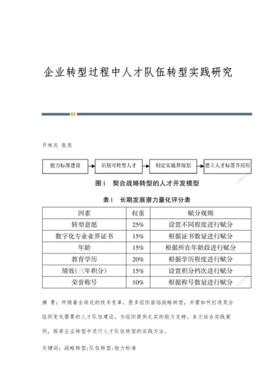 企业转型过程中人才队伍转型实践研究.docx