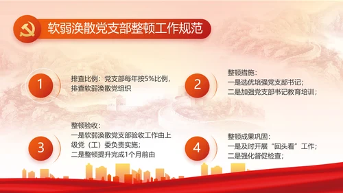 红色大气党建党支部年终工作总结PPT