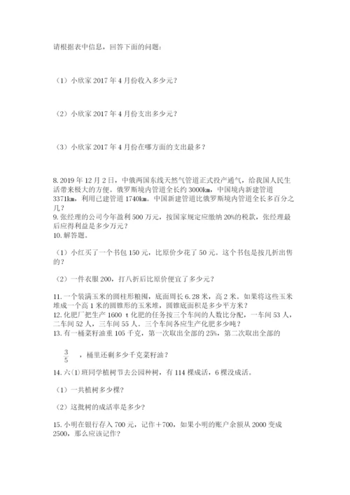 六年级小升初数学解决问题50道及完整答案（有一套）.docx