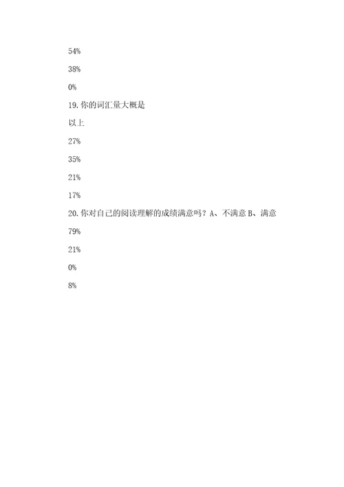 2022年初一英语阅读了解问卷调查模版1