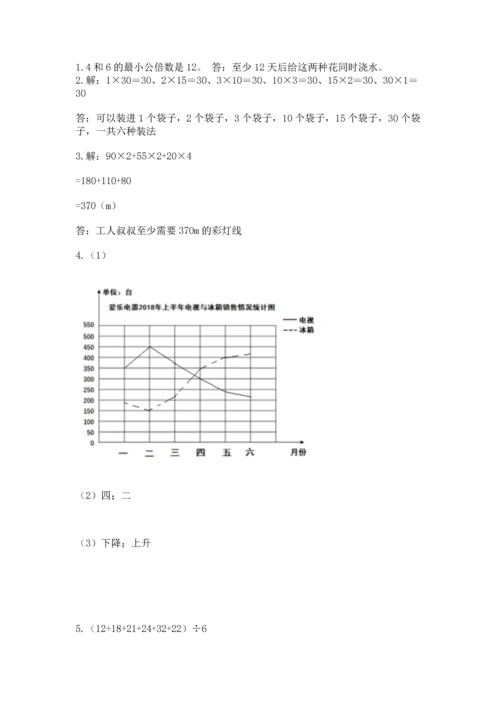 人教版五年级下册数学期末测试卷附完整答案（考点梳理）.docx