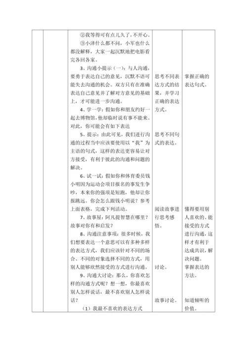 【核心素养目标】2.学会沟通交流第3课时----与人沟通讲方法 教案
