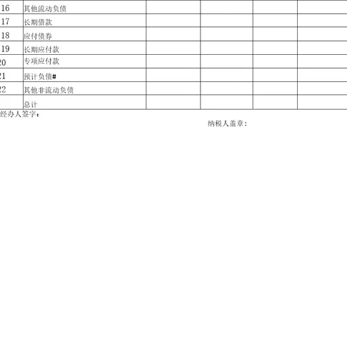 企业注销税务登记清算表