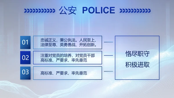 蓝色公安警察年终工作总结汇报PPT