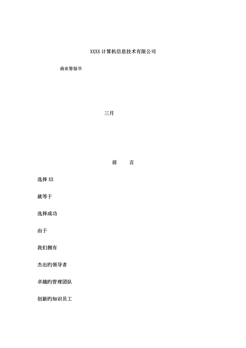 互联网公司商业综合计划书参考.docx