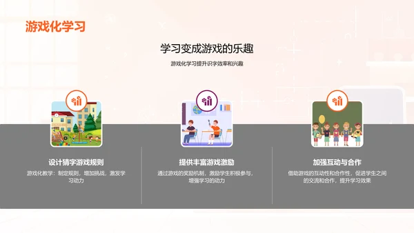 识字游戏教学法PPT模板